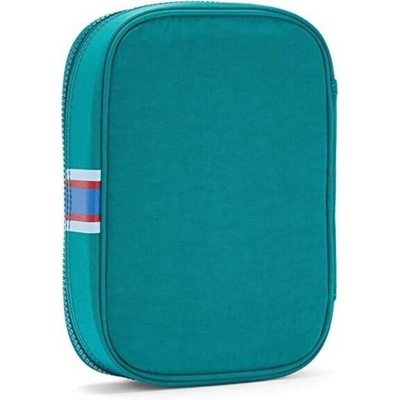 Kipling 100 Pens Pouch Multi Function Case Cosmetic Organize Bag Pine Green NWT - Picture 8 of 9